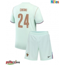 Camiseta Francia Rayan Cherki #24 Visitante Equipación para niños Mundial 2026 manga corta (+ pantalones cortos)